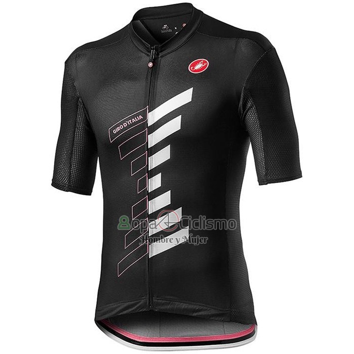 Giro d'Italia Ropa Ciclismo Culotte Corto 2020 Hombre Mangas Cortas Negro Blanco